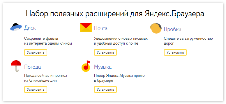 Элементы Яндекса